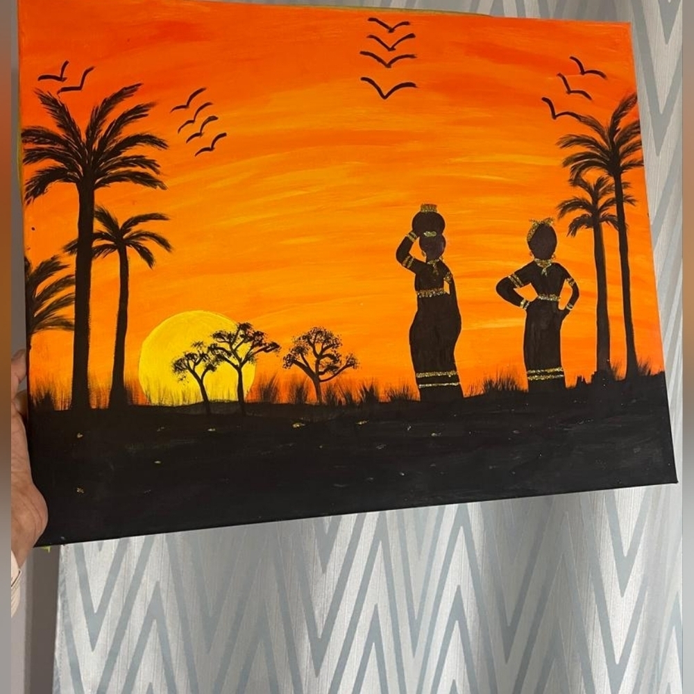 Painting wall art 18 x 24 inches. Sunset painting